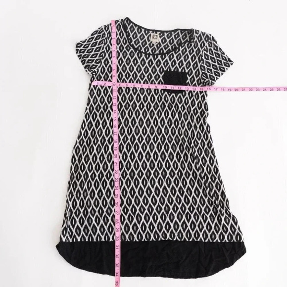 Anne Klein Small Tunic Dress Top  Black & White Diamond Pattern Woman's Small - Picture 2 of 9